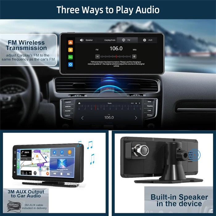 W513F 6.86-Inch Portable Car Player with Recorder, AHD Camera, Support 1080P Front / Rear - 6