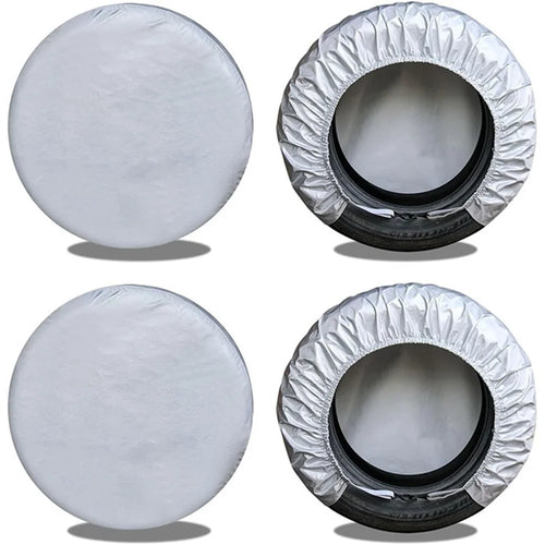 4PCS 101-106CMx40CM Wheel Car SUV Tire Cover Oxford Cloth Sleeve Bag for 40-42 inch Tire - Silver - 1