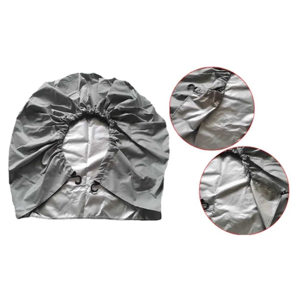4PCS Oxford Cloth Car SUV Tire Cover 68-73CMx32CM Wheel Sleeve Bag for 27-29 inch Tire - Silver - 5