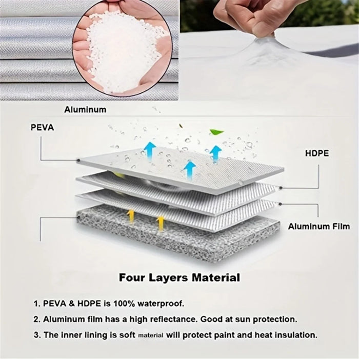 4PCS 60-66CMx30CM Wheel Oxford Cloth Car SUV Tire Cover Sleeve Bag for 24-26 inch Tire - Silver - 4