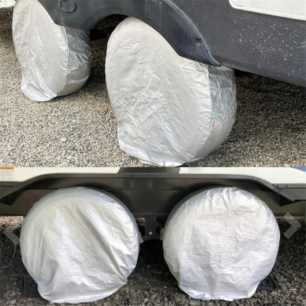 4PCS 76-81CMx34CM Wheel Oxford Cloth Sleeve Bag Car SUV Tire Cover for 30-32 inch Tire - Silver - 2