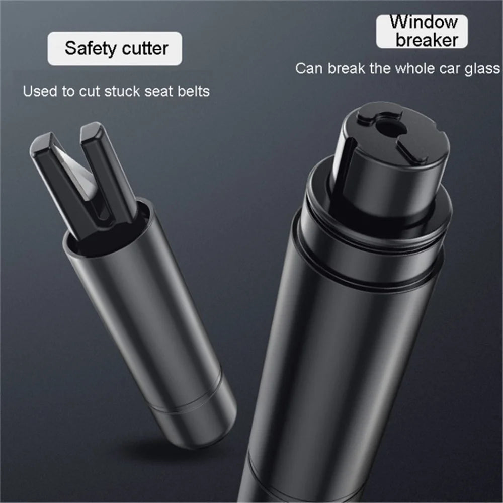 Car Window Breaker Safety Hammer Seat Belt Cutter Life-Saving Emergency Escape Tool - Black - 2