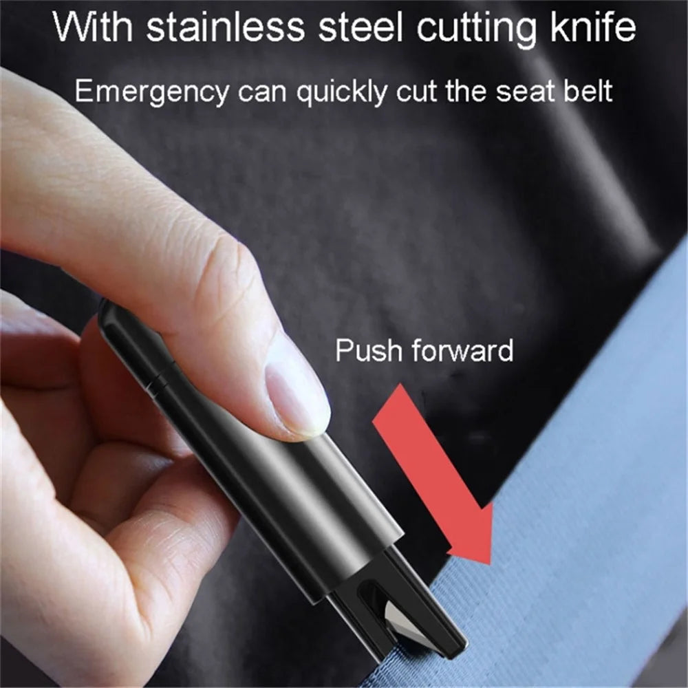 Car Window Breaker Safety Hammer Seat Belt Cutter Life-Saving Emergency Escape Tool - Black - 6