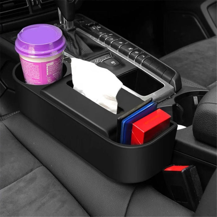 Car Seat Gap Storage Box Seat Side Gap Filler Cup Holder Organizer PVC Storage Case - 2