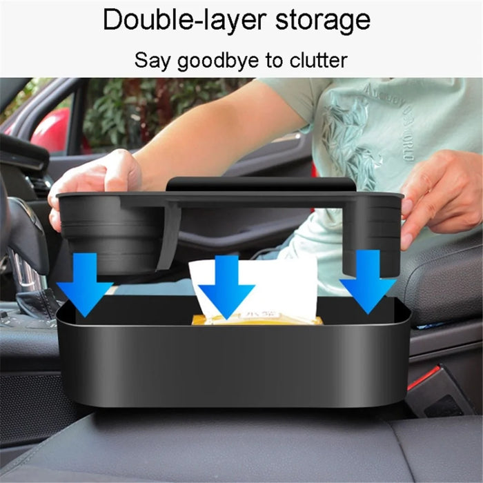Car Seat Gap Storage Box Seat Side Gap Filler Cup Holder Organizer PVC Storage Case - 4