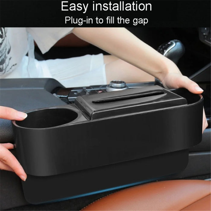 Car Seat Gap Storage Box Seat Side Gap Filler Cup Holder Organizer PVC Storage Case - 7