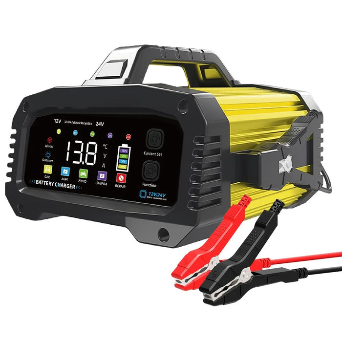 E-FAST TK-2500 25A Max Car Automatic Battery Charger for Lithium LiFePO4 AGM GEL Lead-Acid - EU Plug / Yellow - 1