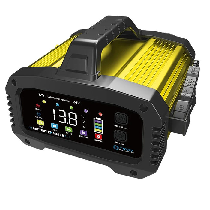 E-FAST TK-2500 25A Max Car Automatic Battery Charger for Lithium LiFePO4 AGM GEL Lead-Acid - EU Plug / Yellow - 3