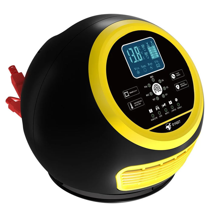 E-FAST TK-1500 Touch Screen Car Automatic Battery Charger for Lithium LiFePO4 AGM GEL Lead-Acid - US Plug / Yellow - 2