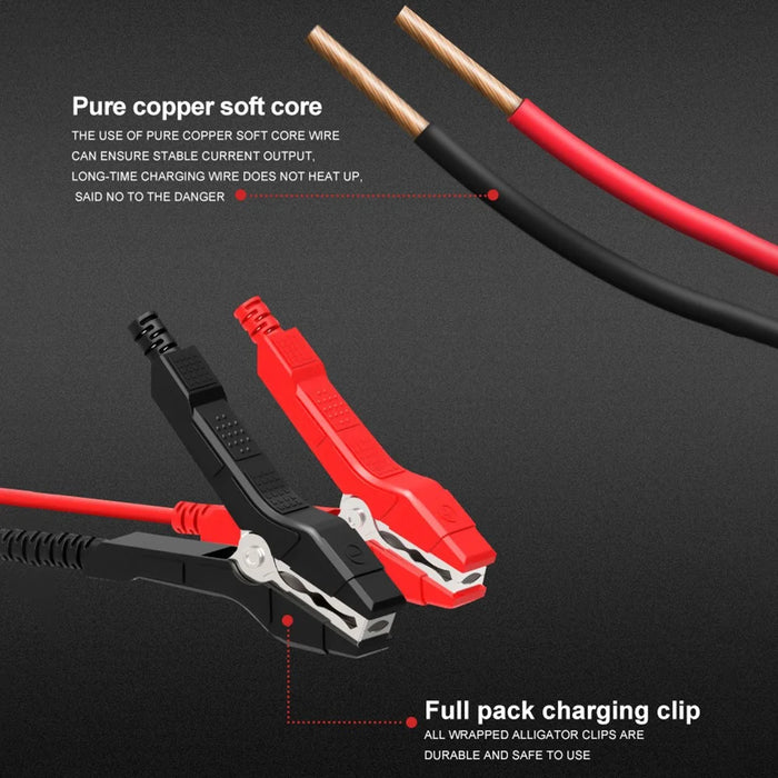 E-FAST TK-360 12V / 6A Car Motorcycle Battery Charger Lead-Acid Battery Charger - Red / EU Plug - 5