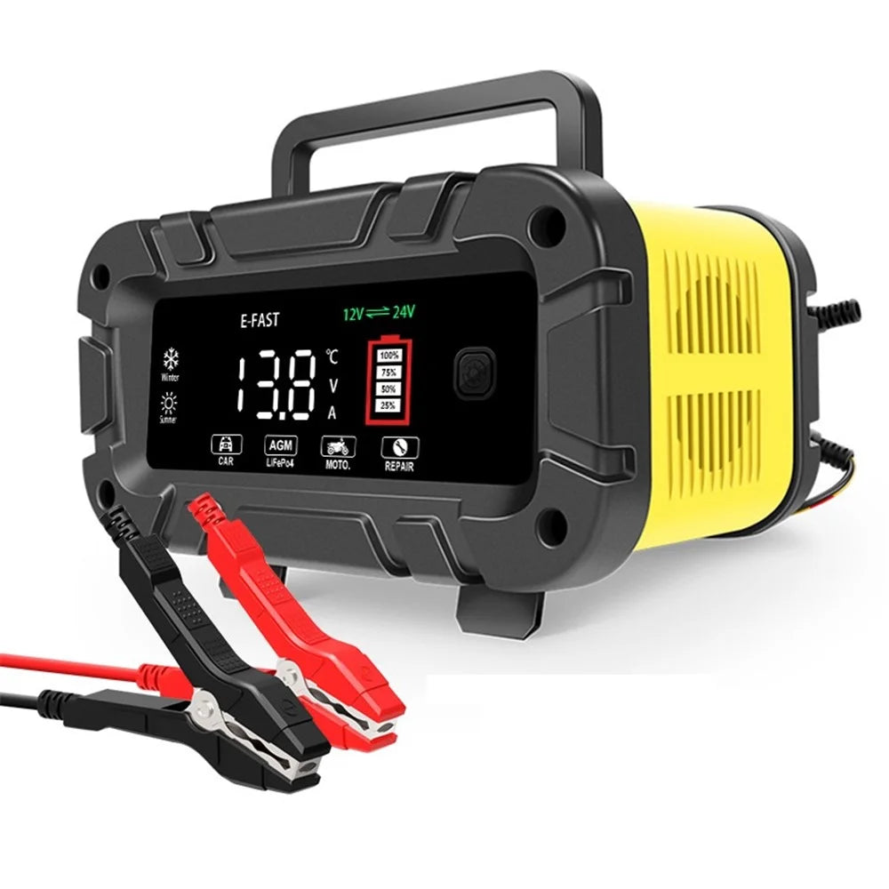 E-FAST TK-1200 Portable Car Battery Charger 7-Stage Automatic Charger - EU Plug - 1