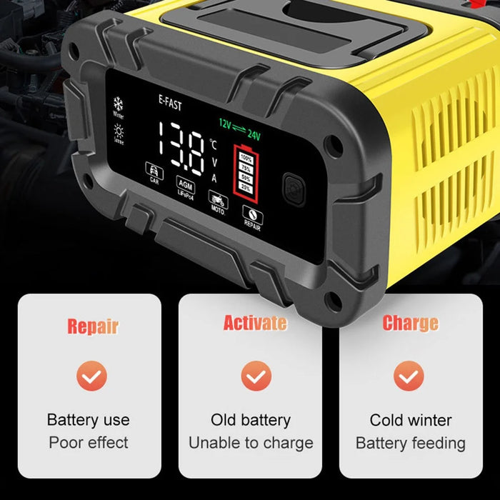 E-FAST TK-1200 Portable Car Battery Charger 7-Stage Automatic Charger - EU Plug - 3