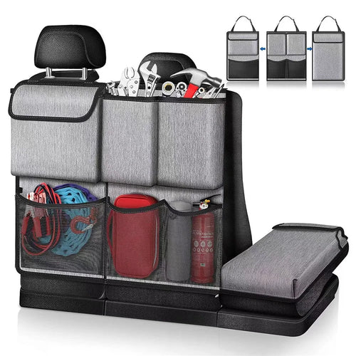 Car Hanging Rear Seat Trunk Storage Bag - Oxford Cloth Hanging Organizer - Grey - 1