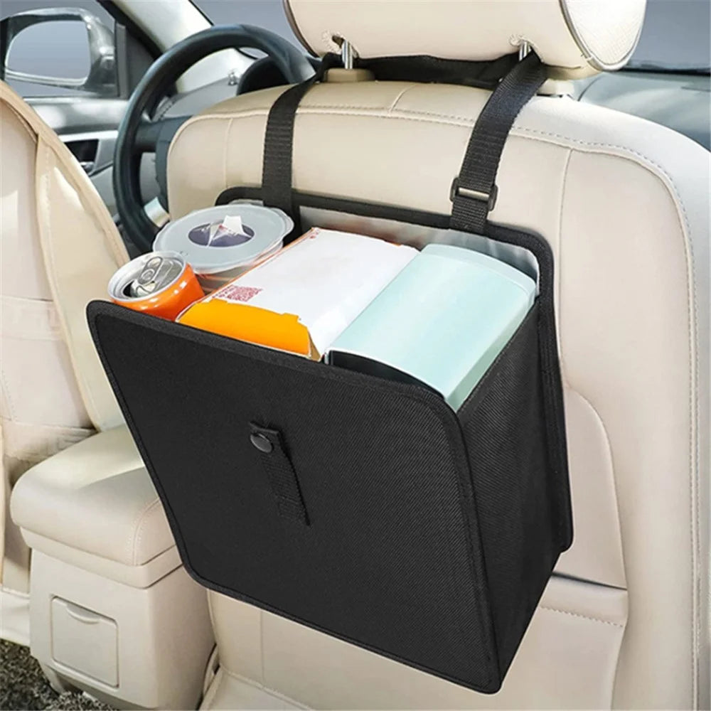 Car Trash Holder Storage Bag Oxford Cloth Car Seat Back Trash Bin, 22*23*14.5cm - 3
