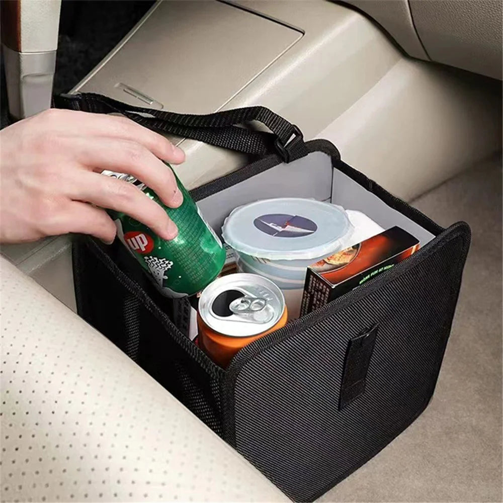 Car Trash Holder Storage Bag Oxford Cloth Car Seat Back Trash Bin, 22*23*14.5cm - 5