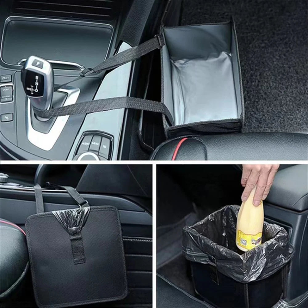 Car Trash Holder Storage Bag Oxford Cloth Car Seat Back Trash Bin, 22*23*14.5cm - 6
