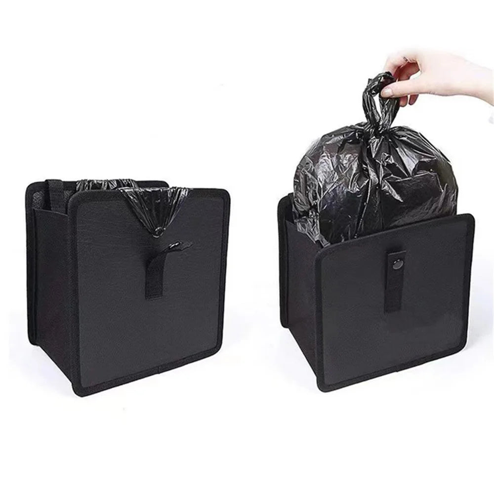 Car Hanging Storage Bag Waterproof Oxford Cloth Car Seat Back Trash Bin, 27*27*14.5cm - 2