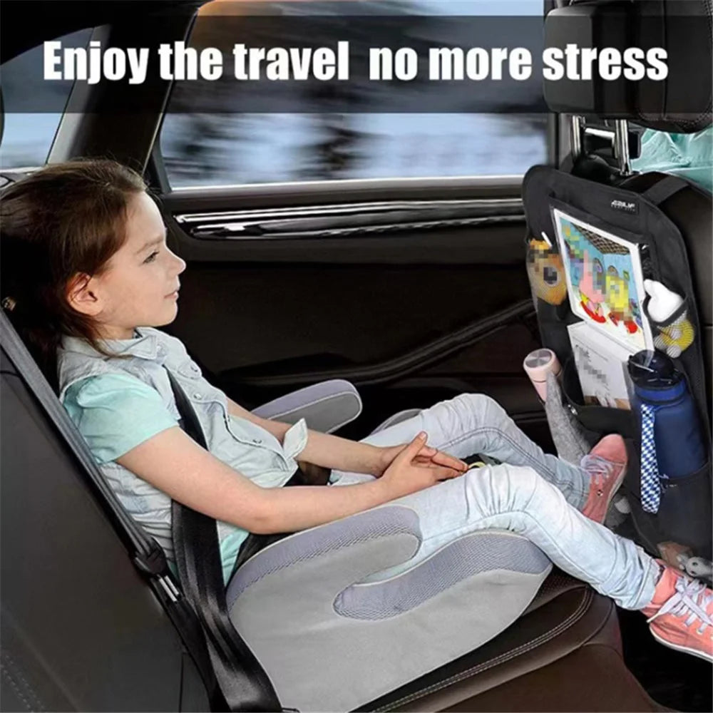 Car Back Seat Oxford Fabric Storage Bag and Seat Back Anti-Kick Mat - 3