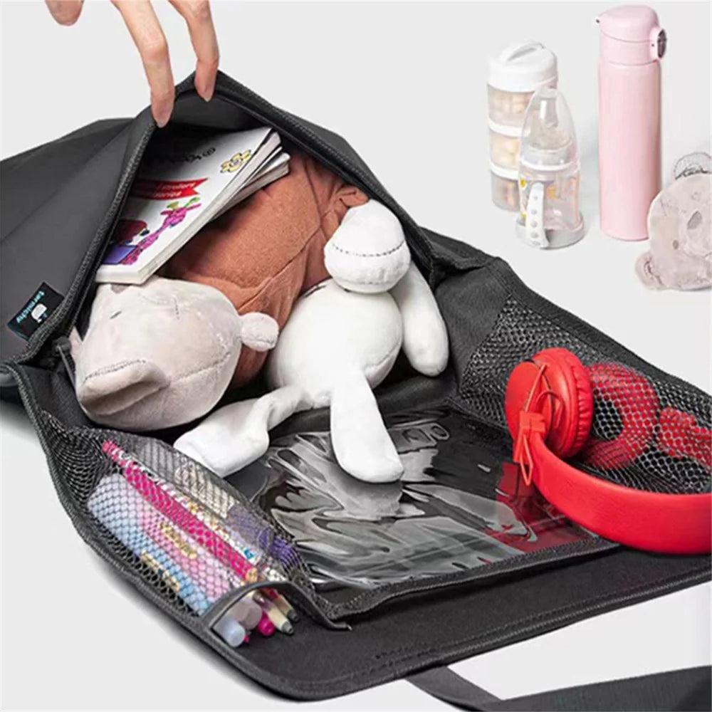 Car Back Seat Oxford Fabric Storage Bag and Seat Back Anti-Kick Mat - 4