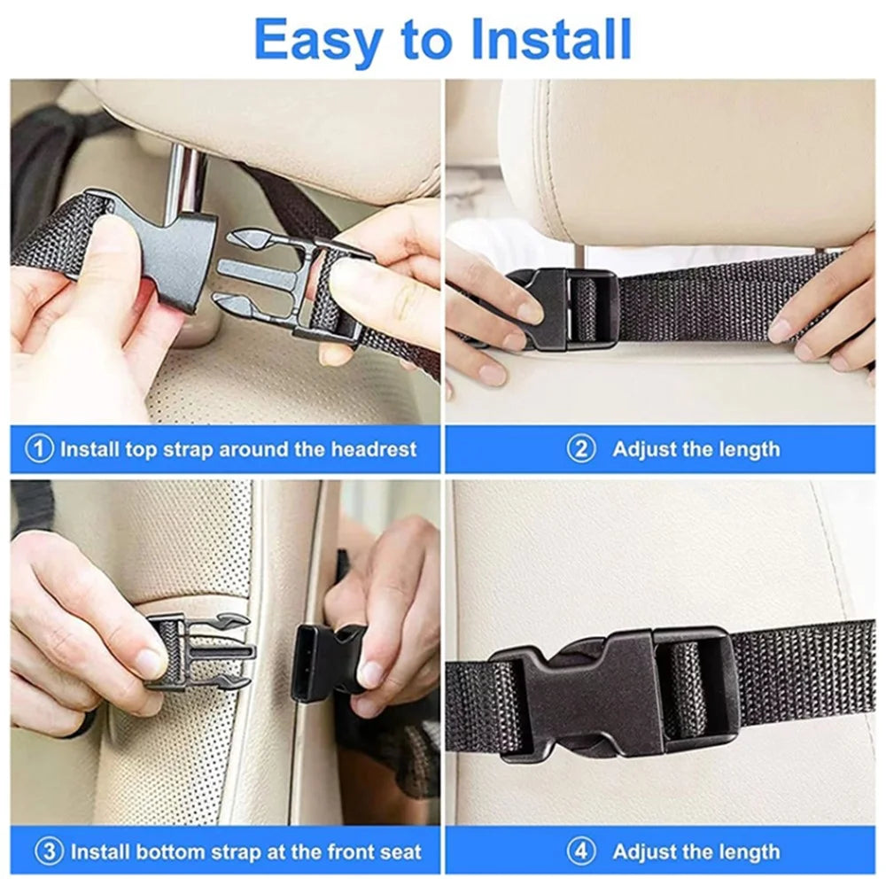 Car Back Seat Oxford Fabric Storage Bag and Seat Back Anti-Kick Mat - 6