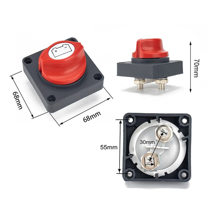 A2949 500A ABS+Copper High Current Power-Off Switch for Cars, RVs, Yachts, ATVs - 6