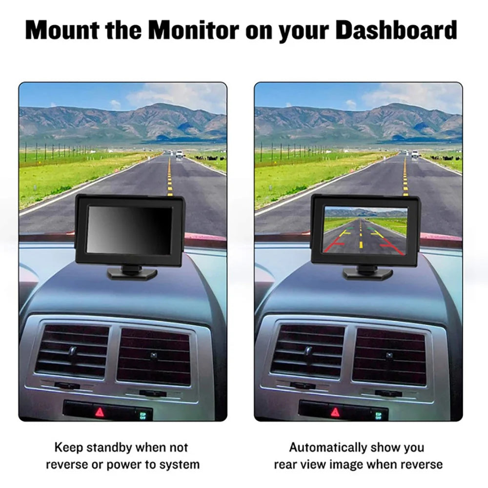 RH-310 4.3-inch Car Backup Monitor with Reverse Camera Car Backup Monitor for Truck Vehicles - 2