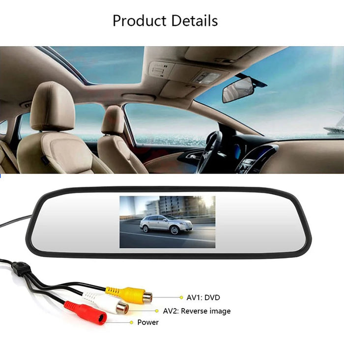 RH-311 4.3-inch Rear View Mirror Display Backup Rear Camera Set Car Auto Parking System Kit - 4