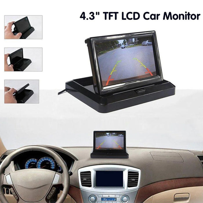 RH-312 4.3-inch TFT Folding Car Backup Monitor Display Reversing Parking Camera Kit - 2