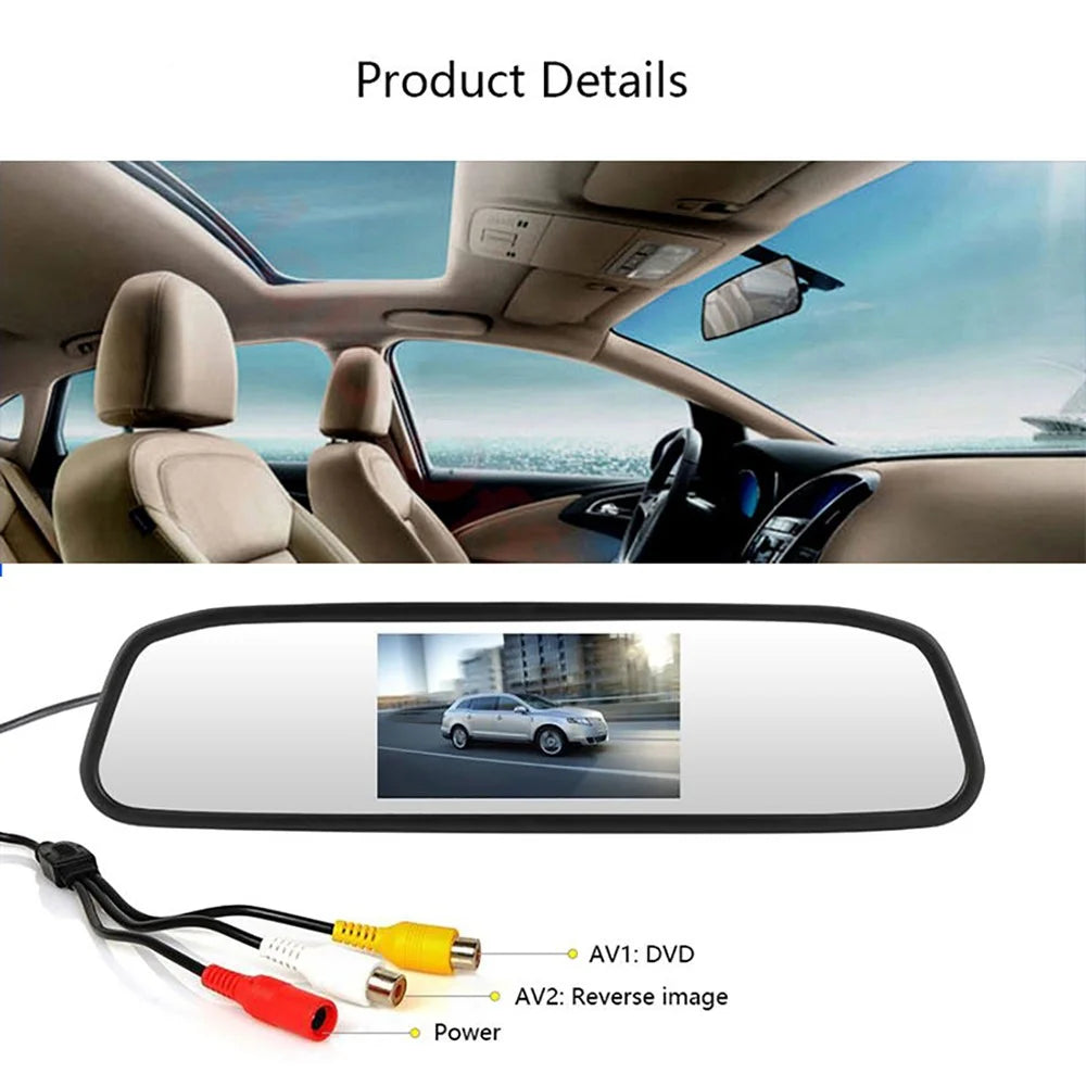 RH-315 4.3-inch Rearview Mirror Display 2.4G Wireless License Plate Backup Camera Set  for Car / Truck - 6