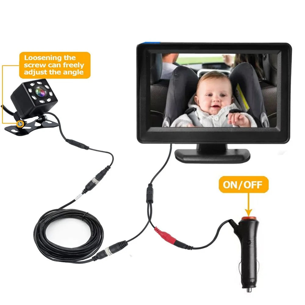 RH-B06 4.3 Inch Baby Safety Monitor Waterproof Night Vision Car Back Seat Camera - 2