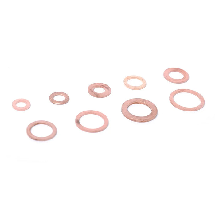 A0395 200Pcs / Set Copper Sealing Washers Flat Rings Gaskets with Plastic Box - 4