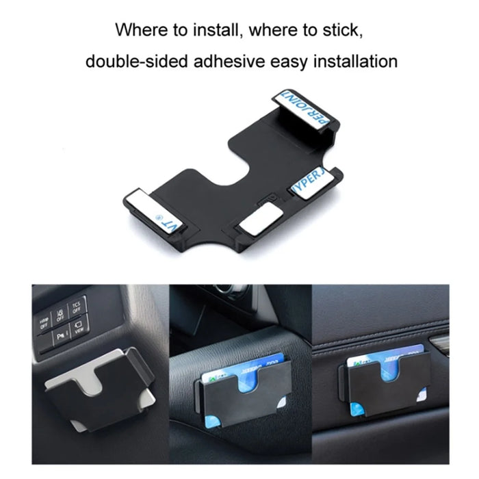 Car Sun Visor Organizer Elastomer Plastic Self Adhesive Card Holder Storage Case - 2