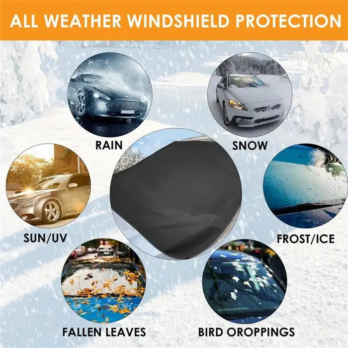 SUV Windshield Cover Thicken 600D Oxford Cloth Black Anti-freeze Sunshade Snow-proof Cloth - 3