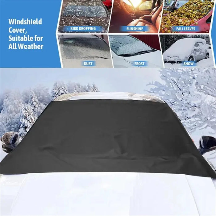 SUV Windshield Cover Thicken 600D Oxford Cloth Black Anti-freeze Sunshade Snow-proof Cloth - 4