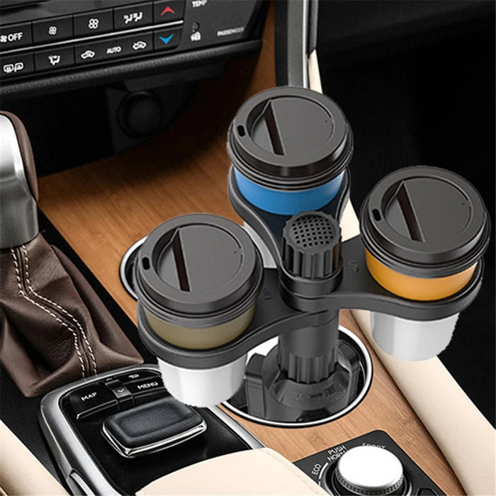 3 Position Car Cup Holder Vehicle Water Cup Coffee Milk Tea Drink Cup ABS Storage Rack - 2