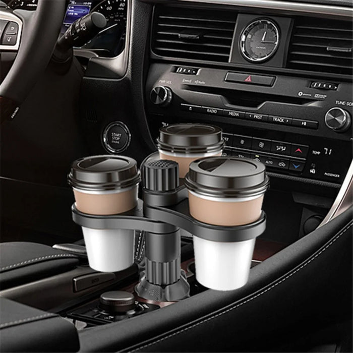 3 Position Car Cup Holder Vehicle Water Cup Coffee Milk Tea Drink Cup ABS Storage Rack - 3
