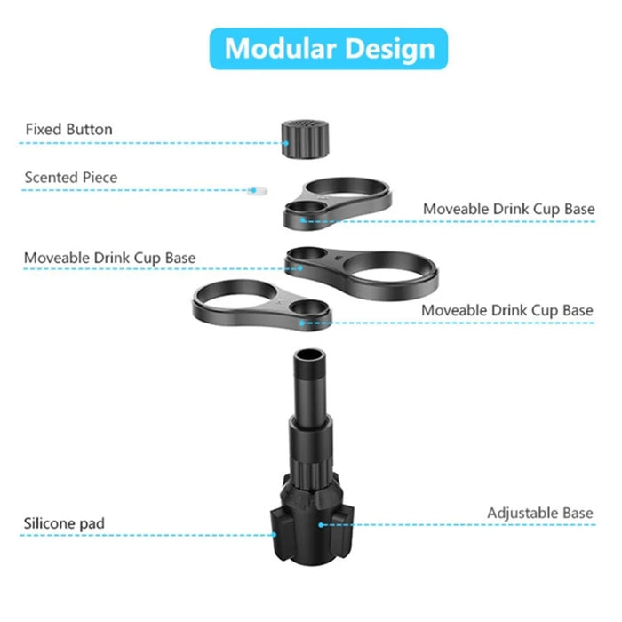 3 Position Car Cup Holder Vehicle Water Cup Coffee Milk Tea Drink Cup ABS Storage Rack - 6