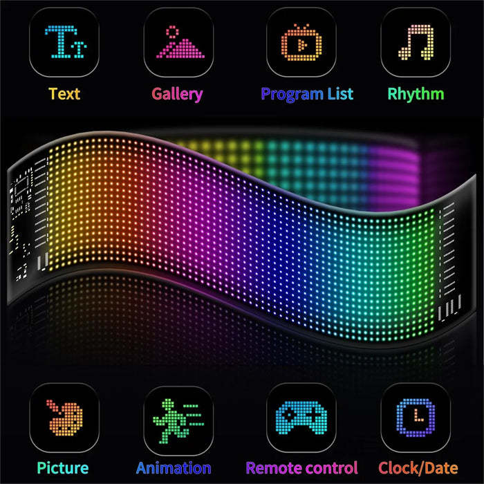 RP1035 102x348mm Waterproof Flexible LED Matrix Panel Bluetooth-compatible APP Control Car Sign - 5