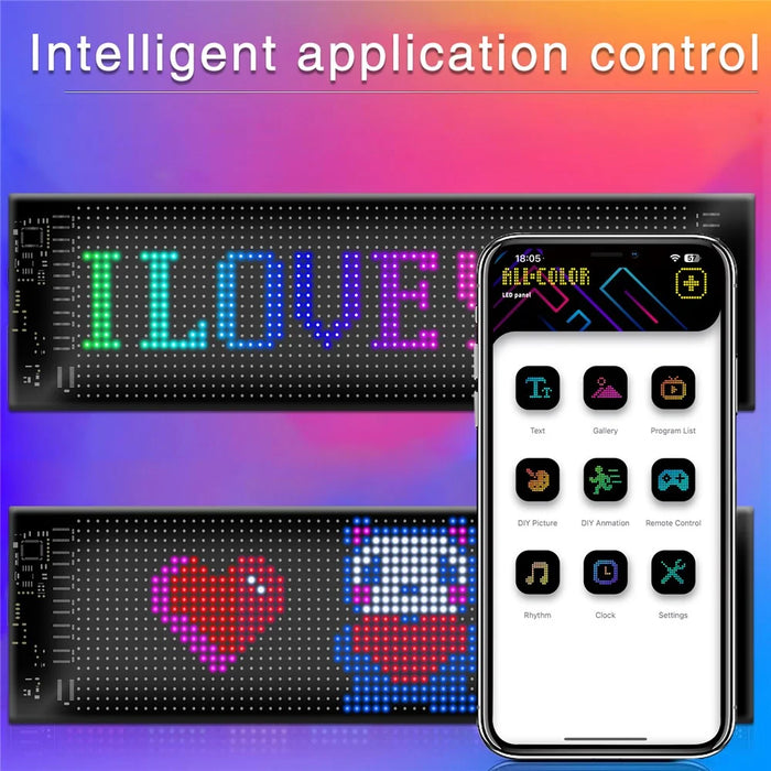 RP1035 102x348mm Waterproof Flexible LED Matrix Panel Bluetooth-compatible APP Control Car Sign - 7