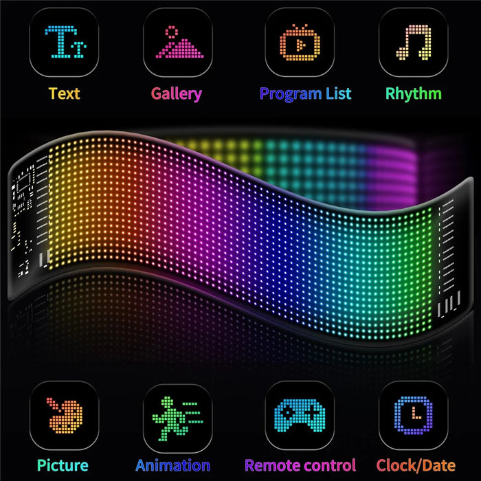 RP1035R Rounded Corners Car Rear Windshield DIY Advertising Screen Bluetooth-compatible APP Control LED Matrix Display Screen - 6