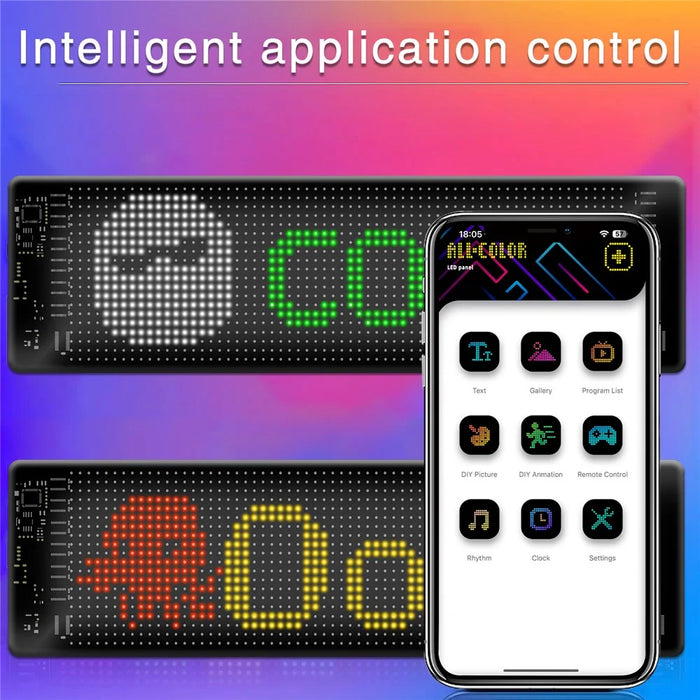 RP1035R Rounded Corners Car Rear Windshield DIY Advertising Screen Bluetooth-compatible APP Control LED Matrix Display Screen - 7