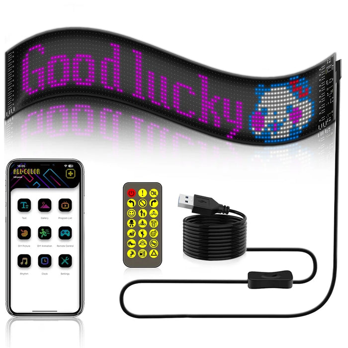 RP1259S 120x595mm LED Matrix Panel Flexible Screen Display Bluetooth-compatible APP Control LED Car Sign - 2