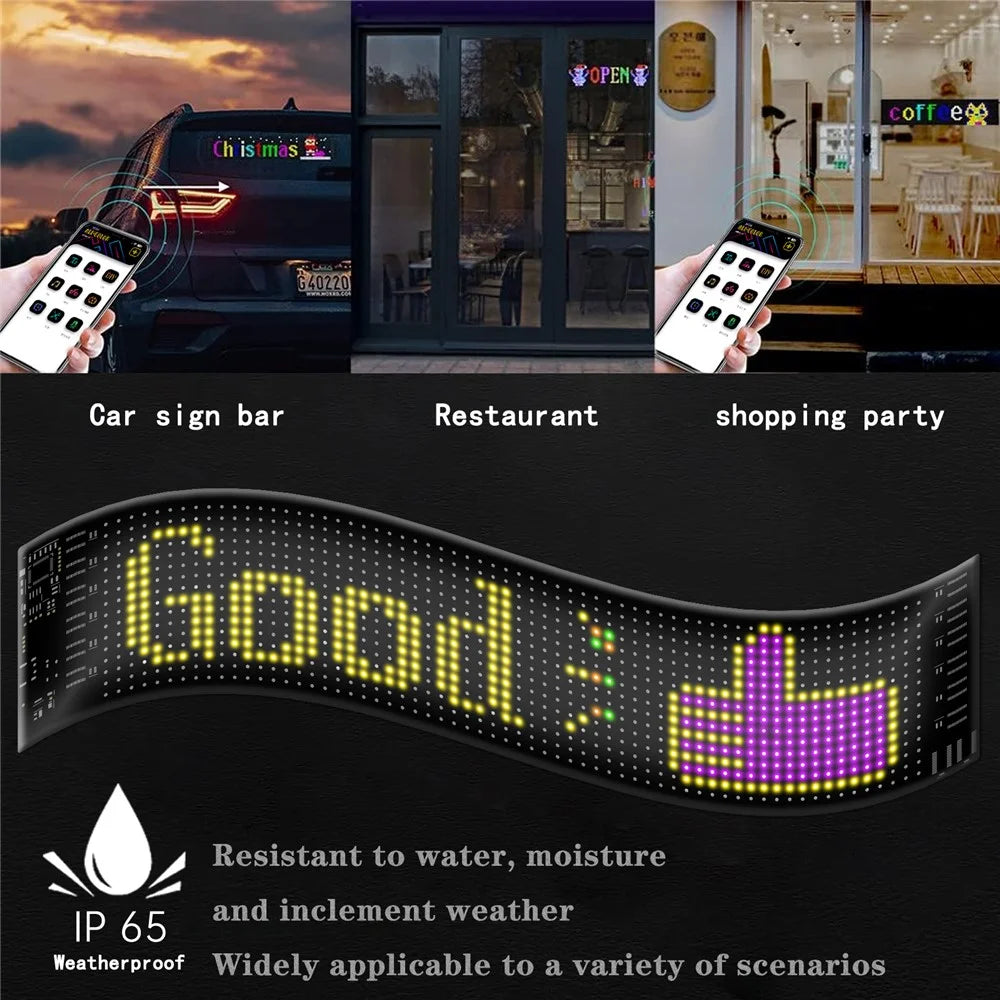 RP937 Car Rear Windshield Flexible LED Screen Display Message Scrolling Sign APP Control - 3