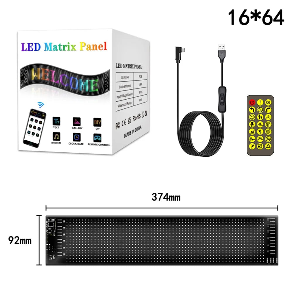 RP937 Car Rear Windshield Flexible LED Screen Display Message Scrolling Sign APP Control - 7