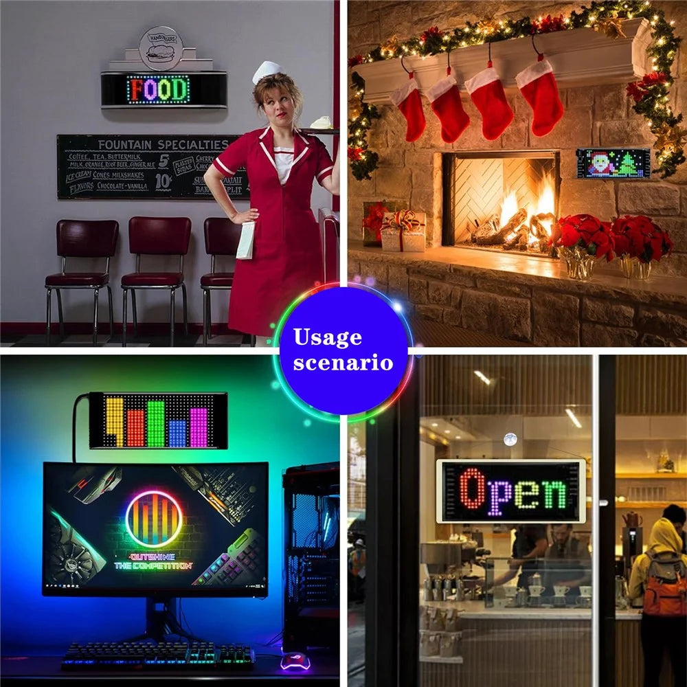 RP717 70x173mm Flexible LED Matrix Panel Waterproof Bluetooth-compatible APP Control Car Sign - 4