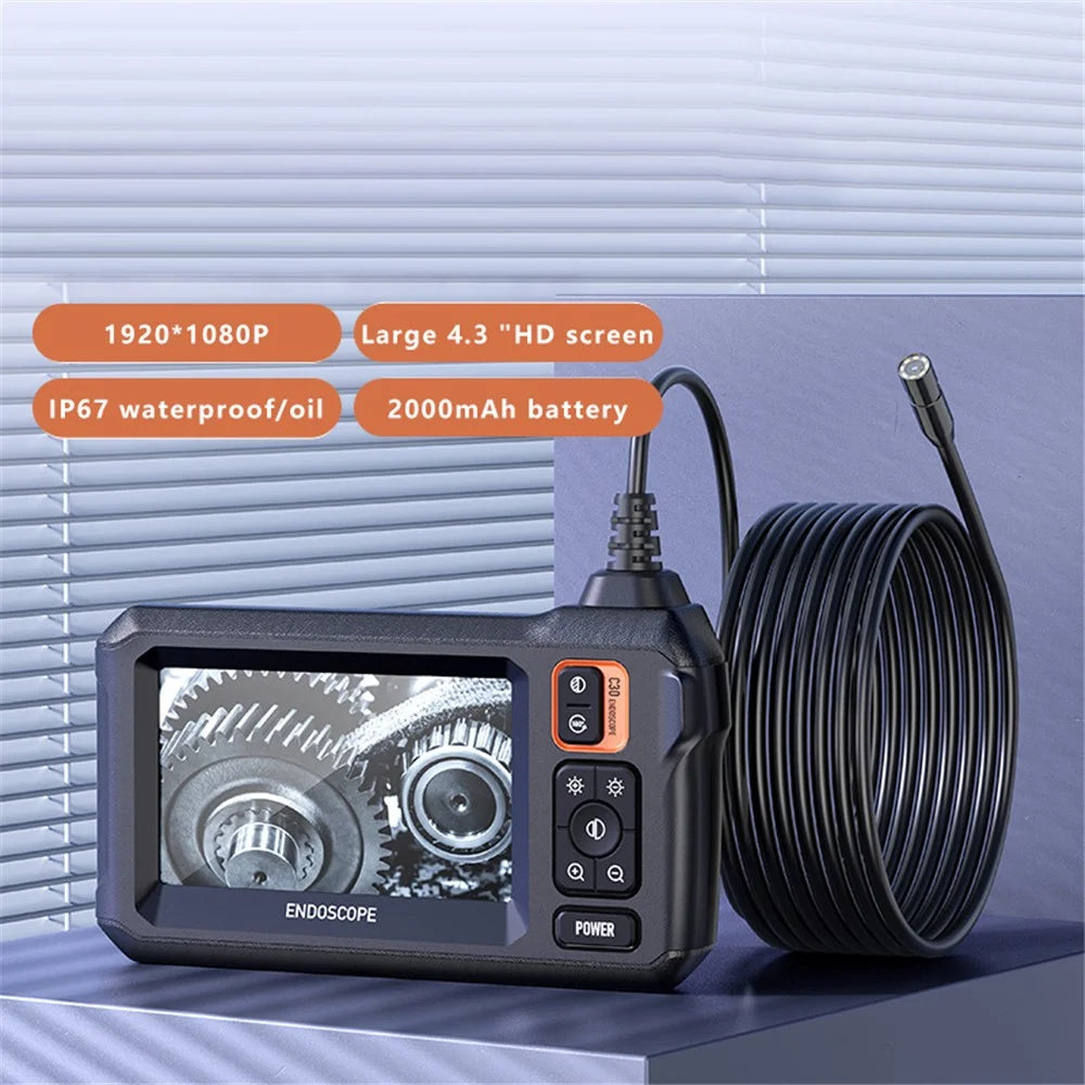 C30-M 10m Hard Wire Inspection Camera 8mm Lens Waterproof LED Drain Pipe Borescope - 2