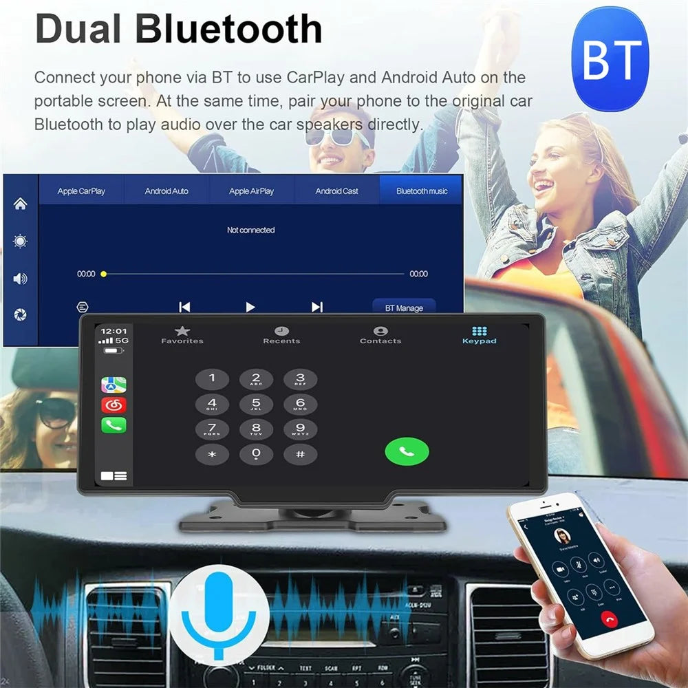 RH-W515 10.26 Inch Touch Screen CarPlay Android Auto Bluetooth-compatible Multimedia Player (No DVR) - 3