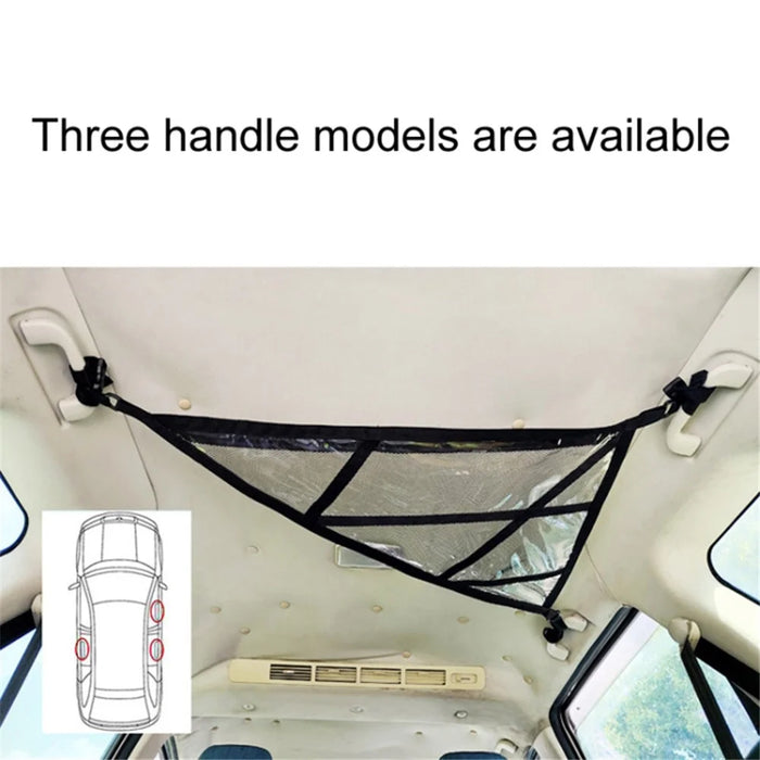 88x59x110cm Car Ceiling Cargo Net Triangle-Shaped Vehicle Ceiling Strong Load-Bearing Pocket - 2