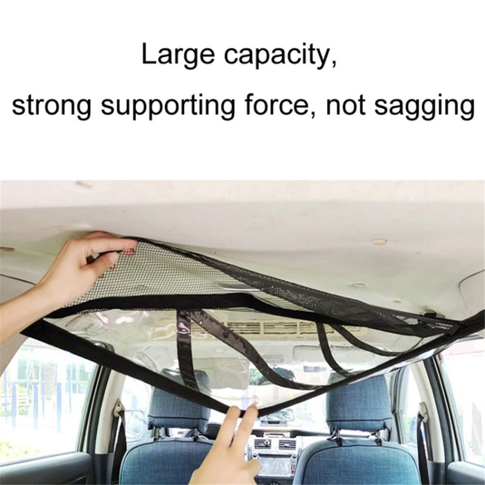 88x59x110cm Car Ceiling Cargo Net Triangle-Shaped Vehicle Ceiling Strong Load-Bearing Pocket - 3