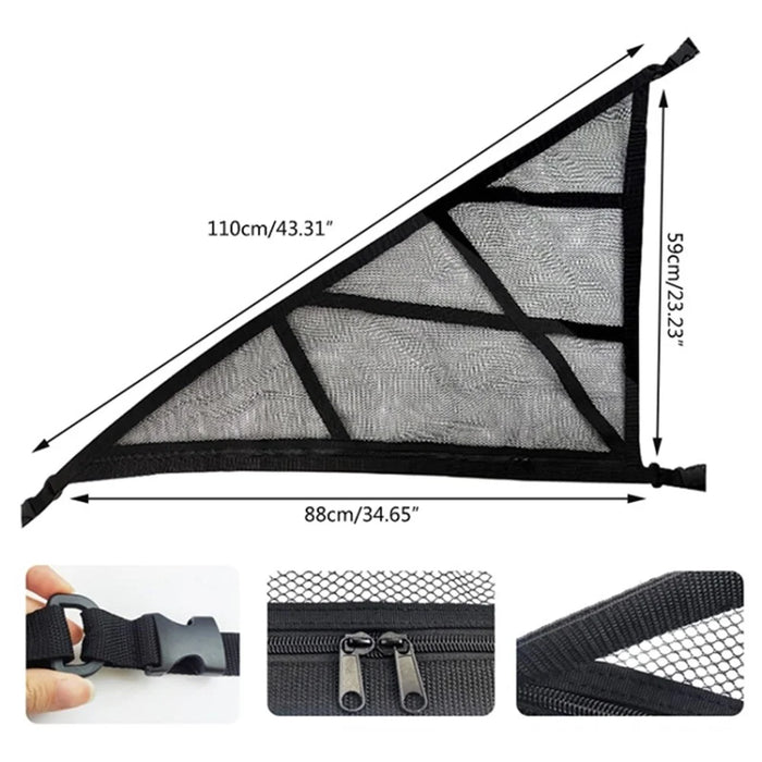 88x59x110cm Car Ceiling Cargo Net Triangle-Shaped Vehicle Ceiling Strong Load-Bearing Pocket - 7
